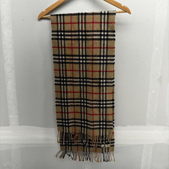 Vintage Burberry of London 100% Cashmere Scarf Nova Check Scarf England plaid - Picture 5 of 5